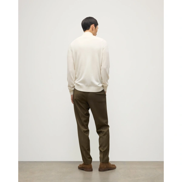 Johnstons of Elgin White Cashmere Zip Neck Jumper