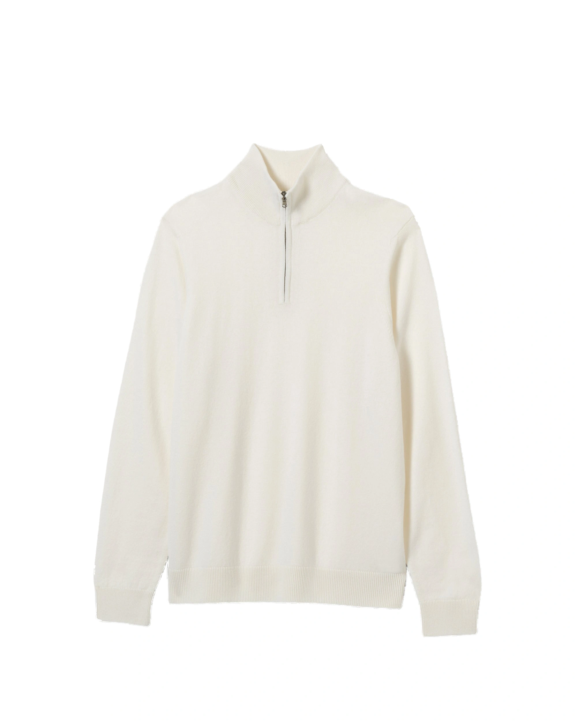 Johnstons of Elgin White Cashmere Zip Neck Jumper Johnstons of Elgin White Cashmere Zip Neck Jumper | Men Knitwear | Coveti