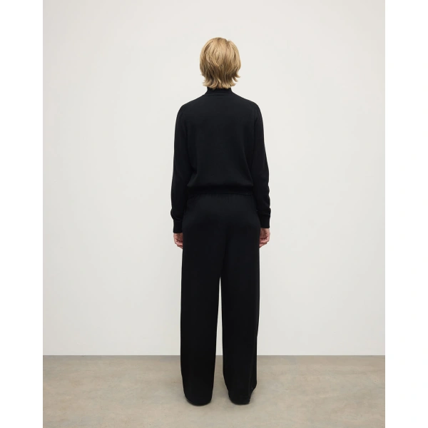 Johnstons of Elgin Wide Leg Black Cashmere Trousers