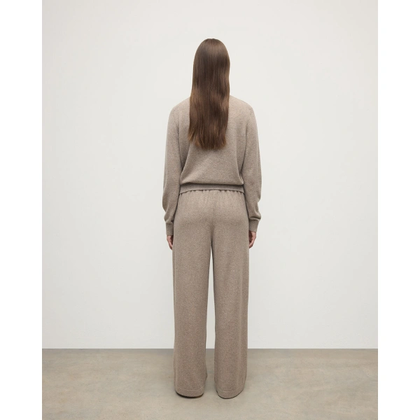 Johnstons of Elgin Wide Leg Brown Cashmere Trousers