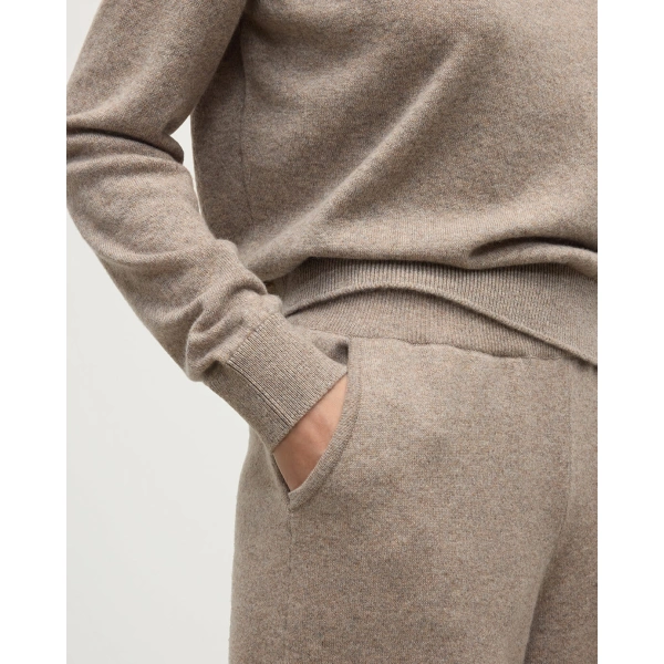 Johnstons of Elgin Wide Leg Brown Cashmere Trousers
