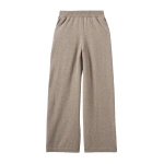 Johnstons of Elgin Wide Leg Brown Cashmere Trousers | Wide leg pants | Coveti
