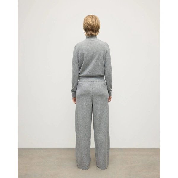 Johnstons of Elgin Wide Leg Light Grey Cashmere Trousers