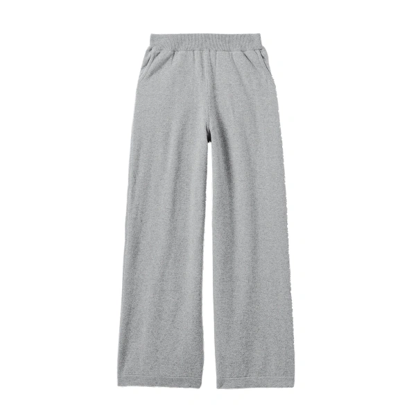 Wide Leg Light Grey Cashmere Trousers