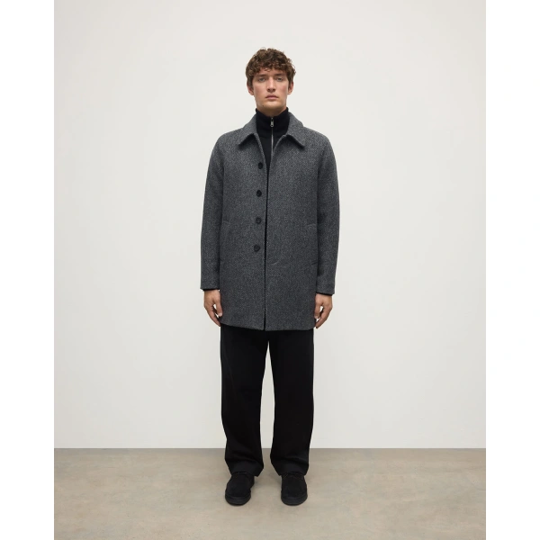 Johnstons of Elgin Wool Car Coat in Grey