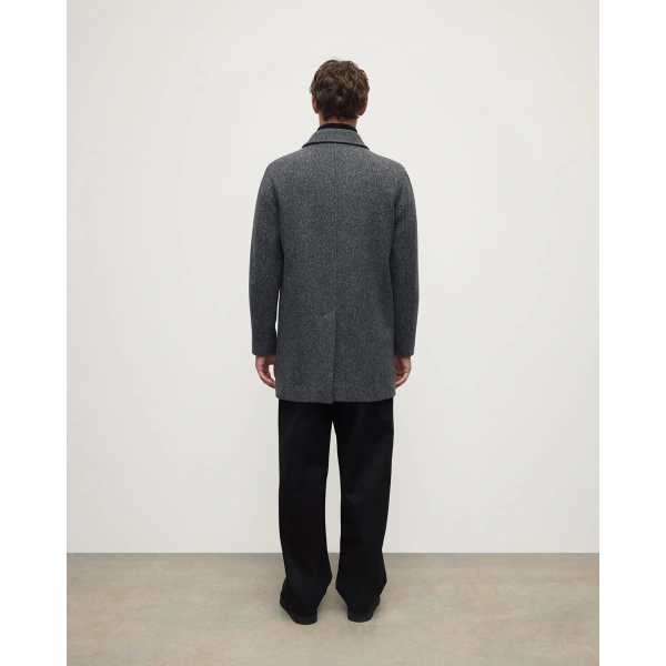 Johnstons of Elgin Wool Car Coat in Grey