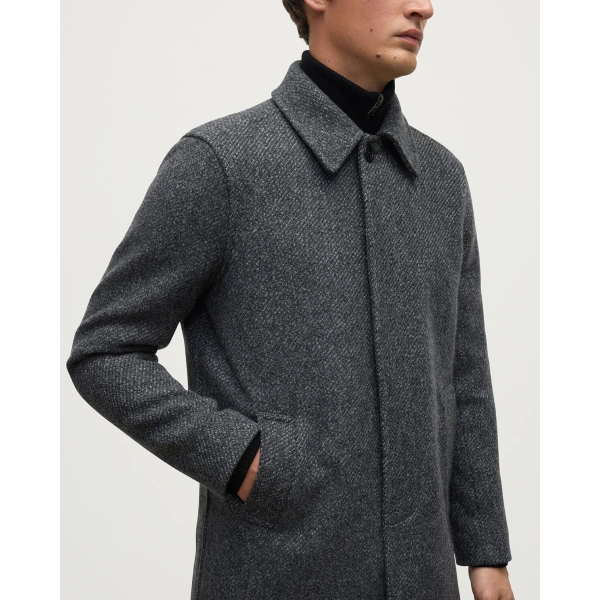 Johnstons of Elgin Wool Car Coat in Grey