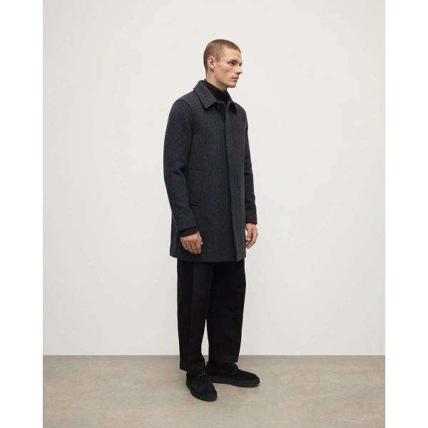 Johnstons of Elgin Wool Car Coat in Shale