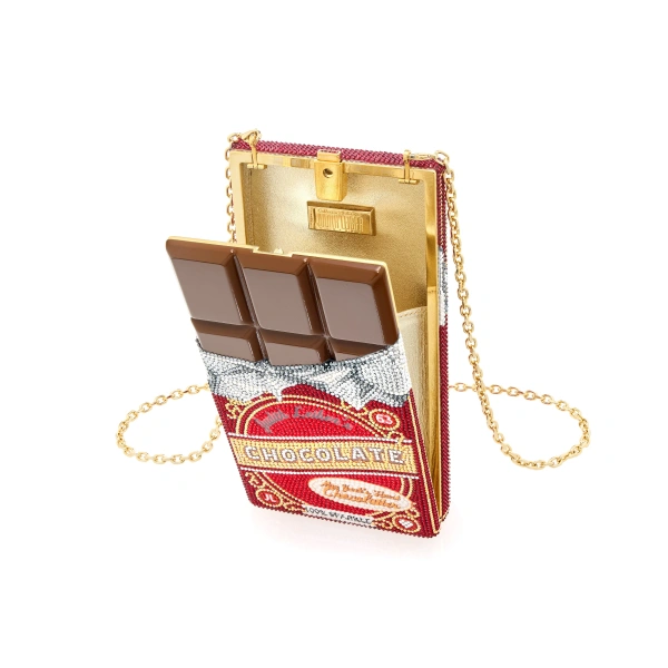 Judith Leiber Candy Bar Milk Chocolate Crystal Clutch, view 3