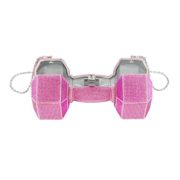 Judith Leiber Dumbbell Arm Candy Crystal Clutch, view 3