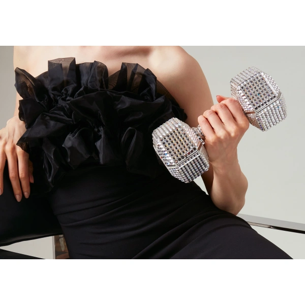 Judith Leiber Dumbbell Disco Crystal Clutch, view 2