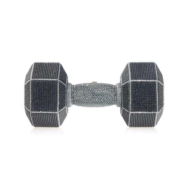 Dumbbell Heavy Metal Crystal Clutch
