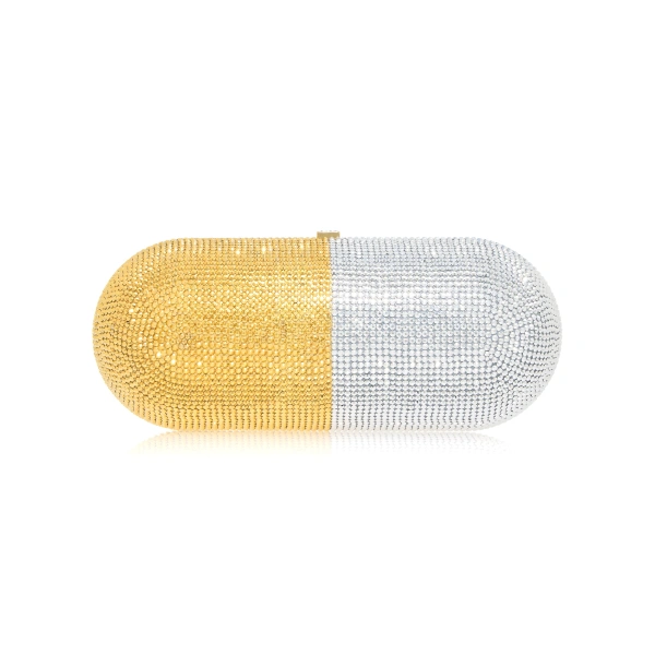 Judith Leiber Fix It Pill Capsule Crystal Clutch, view 4