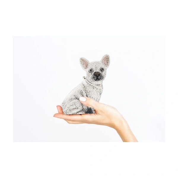 Judith Leiber French Bulldog Maxine Crystal Clutch, view 2