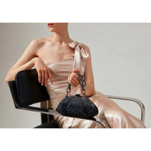 Judith Leiber Gemma Gradient Caviar Obsidian Crystal Clutch, view 2