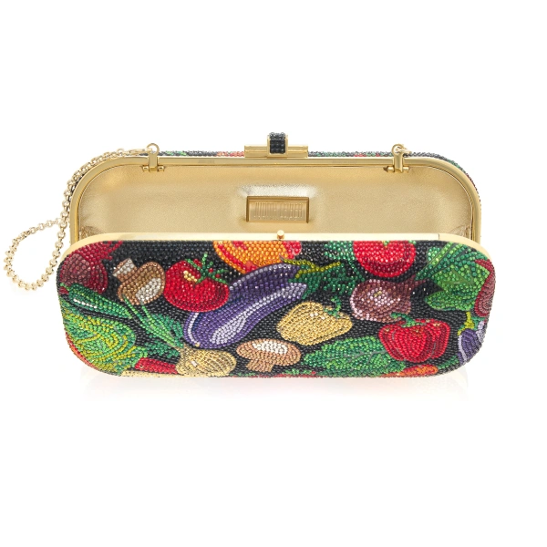 Judith Leiber Long Slide Crudites Crystal Clutch, view 2