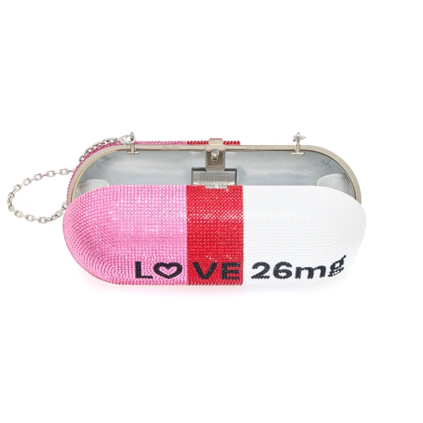 Judith Leiber Love Pill Capsule Crystal Clutch, view 3