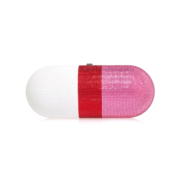 Judith Leiber Love Pill Capsule Crystal Clutch, view 4