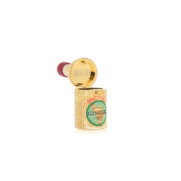 Judith Leiber Mini Bottle Ginger Shot Crystal Pillbox, view 2