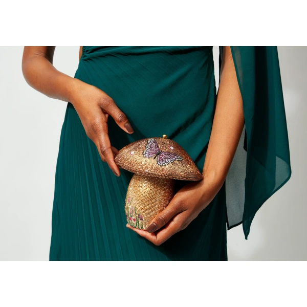 Judith Leiber Mushroom Bella Crystal Clutch, view 2