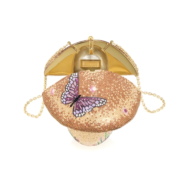 Judith Leiber Mushroom Bella Crystal Clutch, view 3