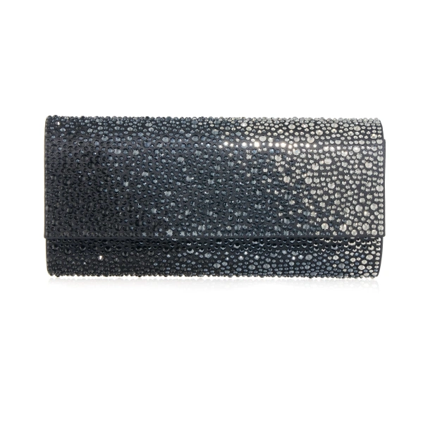 Judith Leiber Perry Gradient Caviar Obsidian Crystal Clutch