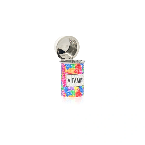 Judith Leiber Prescription Bottle Gummy Vitamins Crystal Pillbox, view 2