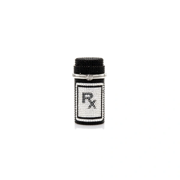 Judith Leiber Prescription Bottle Poison Crystal Pillbox