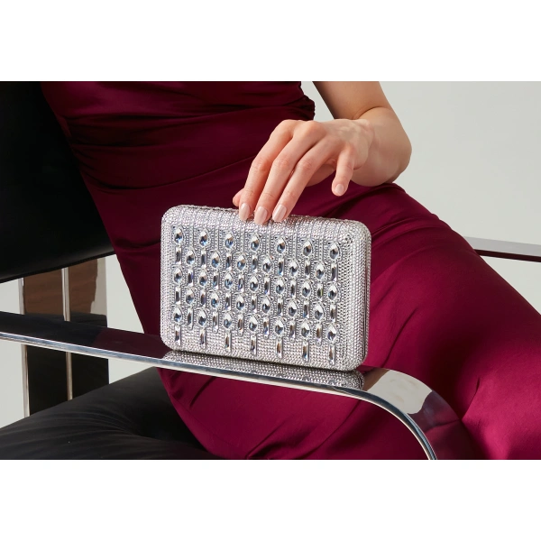Judith Leiber Slim Slide Bijou Crystal Clutch, view 2
