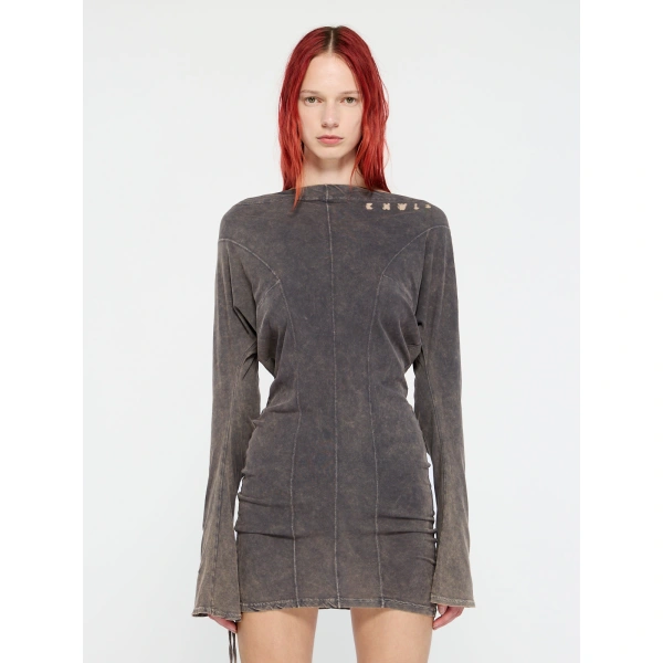 KNWLS Ace Long Sleeve Dress in Ash | Mini Dresses | Coveti