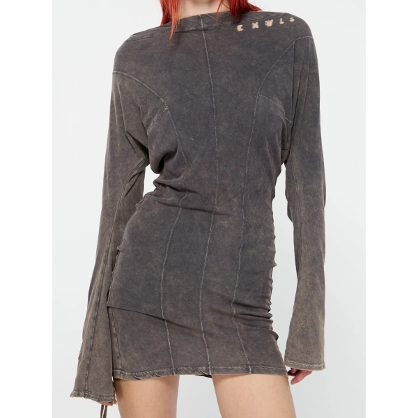 KNWLS Ace Long Sleeve Dress in Ash | Mini Dresses | Coveti