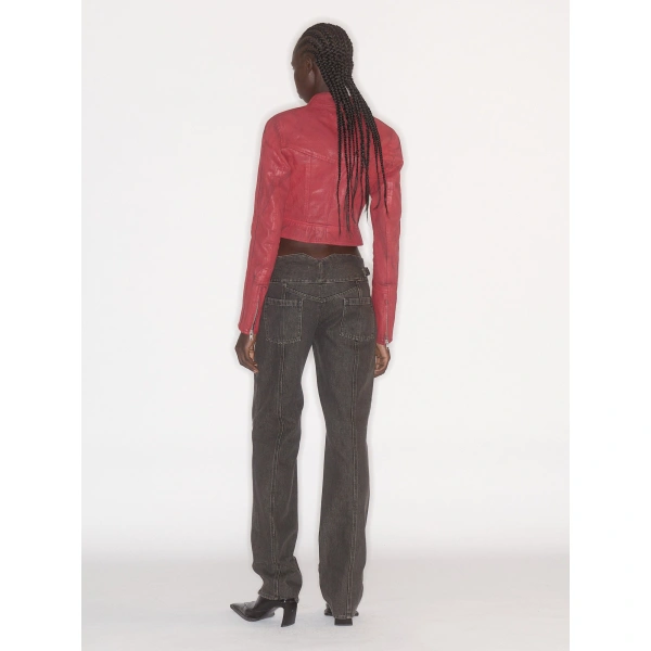 KNWLS Astra Claw Jacket in Red Gloss | Denim Jackets | Coveti