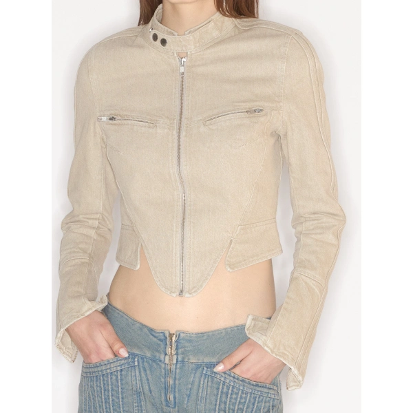 KNWLS Astra Claw Jacket in Sand | Denim Jackets | Coveti