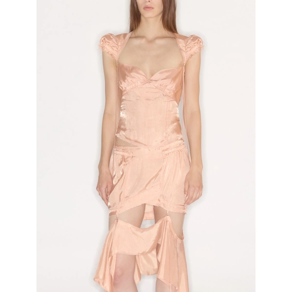 KNWLS Beth Skirt in Peach | Midi Skirts | Coveti