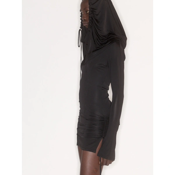 KNWLS CU Hooded Dress in Black | Mini Dresses | Coveti