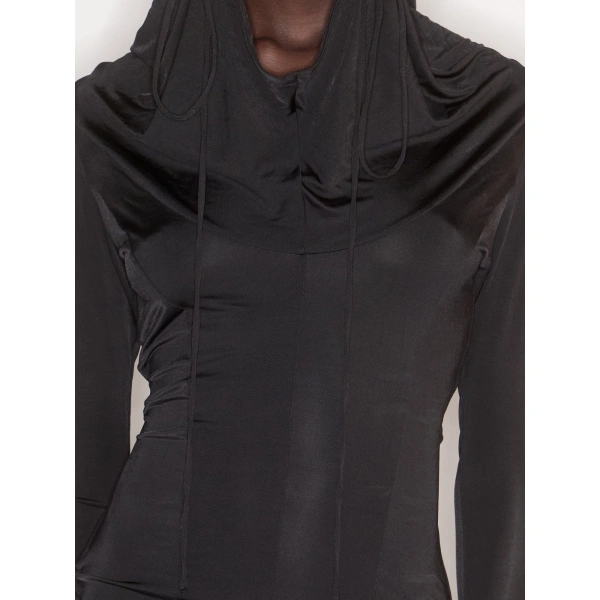KNWLS CU Hooded Dress in Black | Mini Dresses | Coveti