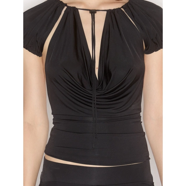 KNWLS CU Top in Black | Short Sleeve Tops | Coveti