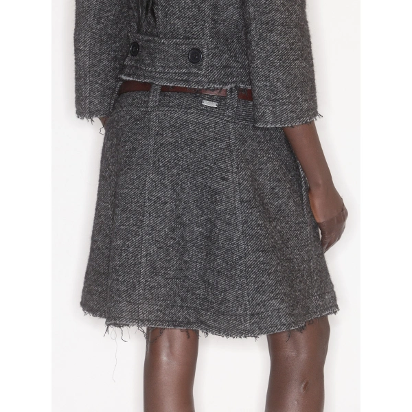 KNWLS Charlotte Circle Skirt in Dark Grey | Midi Skirts | Coveti