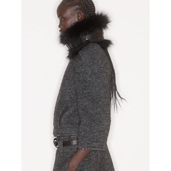KNWLS Charlotte Wool Jacket in Dark Grey | Tweed & Boucle Jackets | Coveti