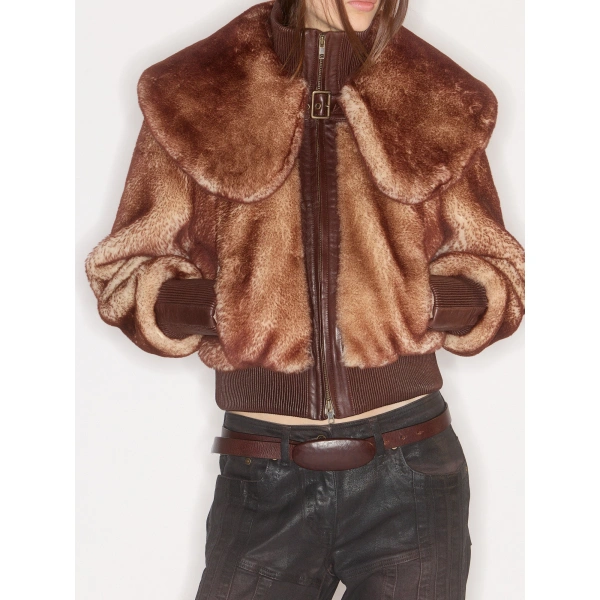 KNWLS Eliza Shearling Jacket in Rust | Shearling Jackets | Coveti