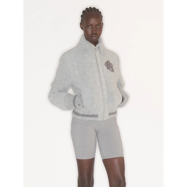 KNWLS Ivy Boucle Bomber in Grey | Bomber Jackets | Coveti