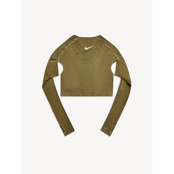 KNWLS Nike Ghost Crop Top in Olive Flak | Crop Tops | Coveti