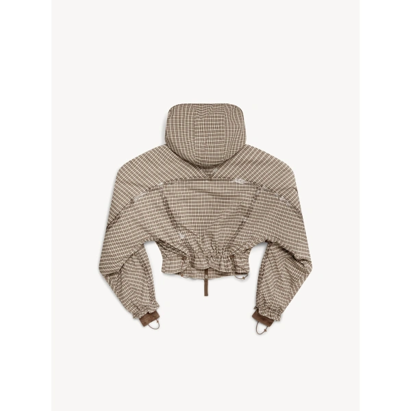 KNWLS Nike Joan Hooded Jacket in Yukon Brown Check | Jackets | Coveti