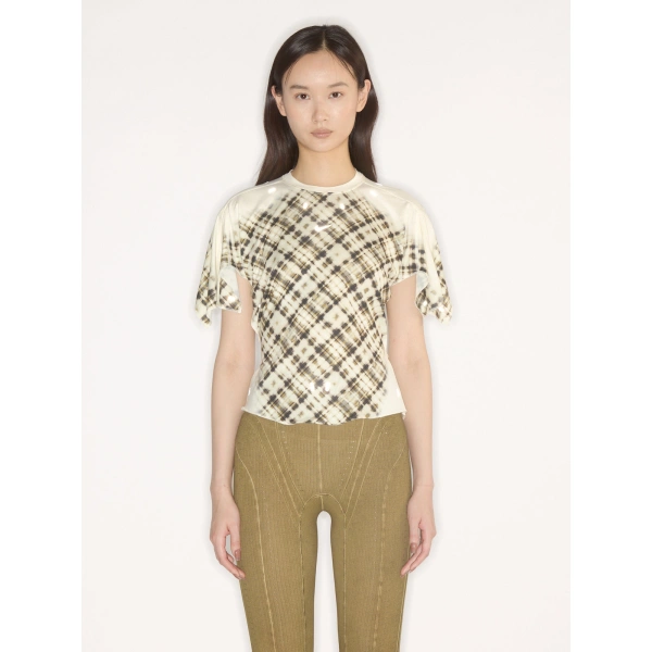KNWLS Nike Storm-FIT Top in Coconut Milk Check | Short Sleeve Tops | Coveti