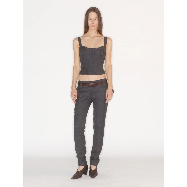 KNWLS Victoria Trousers in Charcoal | Tailored Pants | Coveti