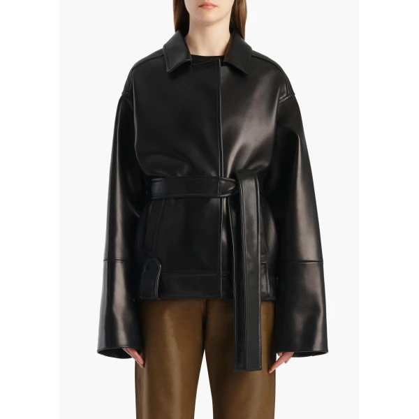 Alder Jacket in Black Leather - Image 3