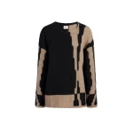 Khaite Artur Sweater in Black and Cream | Sweaters | Coveti