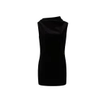 Khaite Astor Dress in Black Velvet | Dresses | Coveti