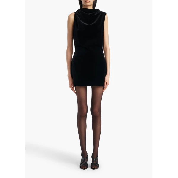 Khaite Astor Dress in Black Velvet | Dresses | Coveti