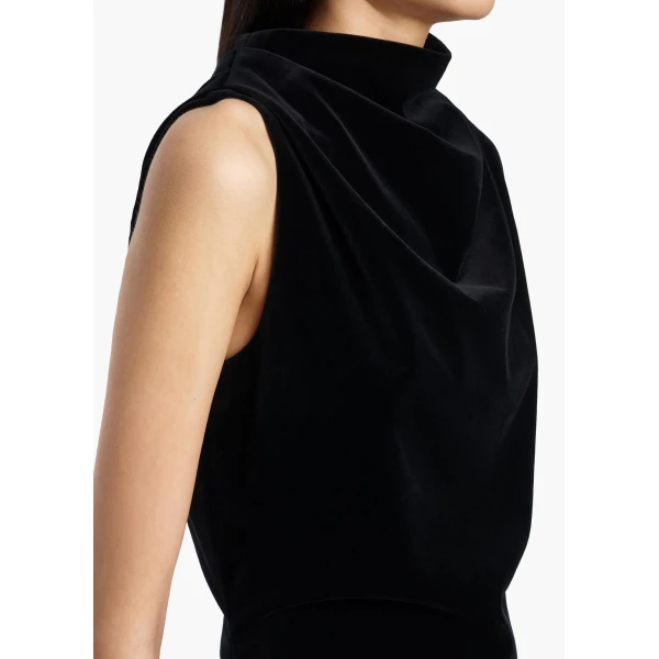 Khaite Astor Dress in Black Velvet | Dresses | Coveti